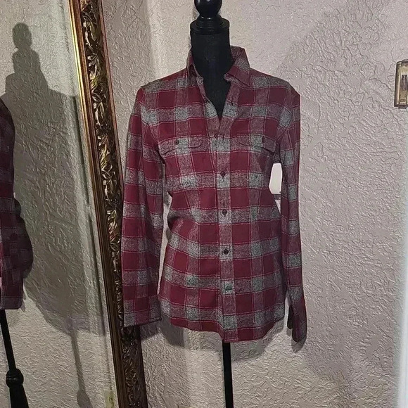 Treasure & bond trim grindle plaid cotton button up - Picture 1 of 3